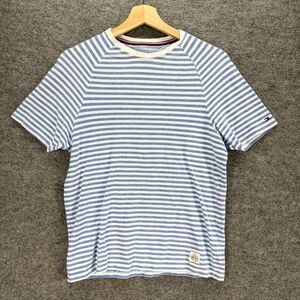 Tommy Hilfiger T-Shirt Women XS Blue Striped Crew Neck Short Sleeve Casual